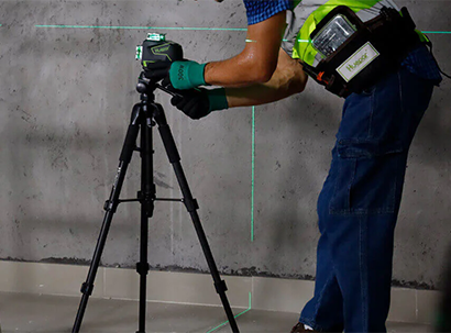 Application du niveau laser dans l'architecture